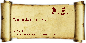 Maruska Erika névjegykártya